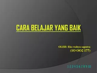cara belajar yang baik