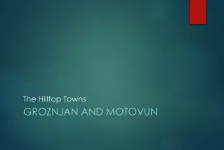 The Hilltop Towns