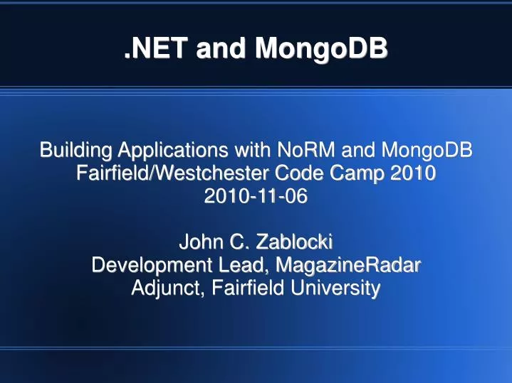 net and mongodb