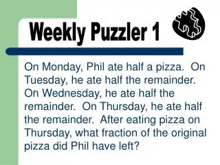 Weekly Puzzler 1