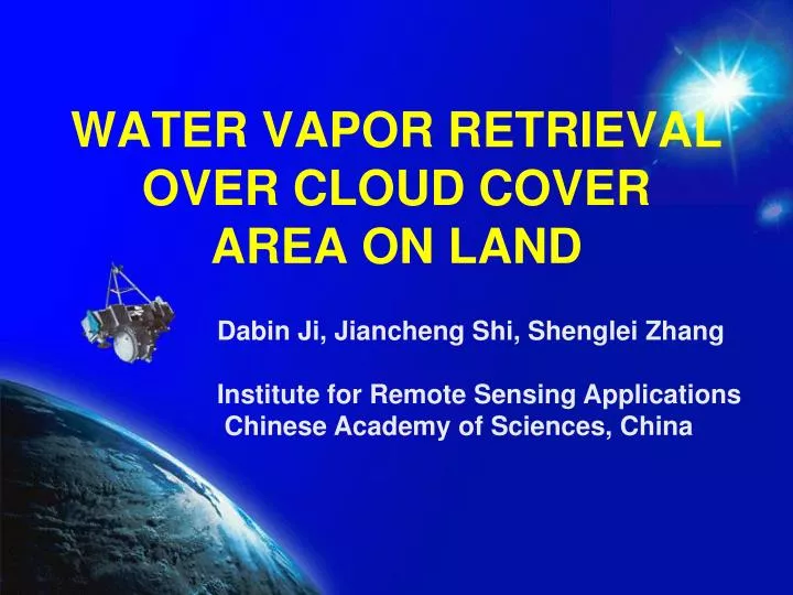 water vapor retrieval over cloud cover area on land