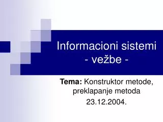 informacioni sistemi ve be