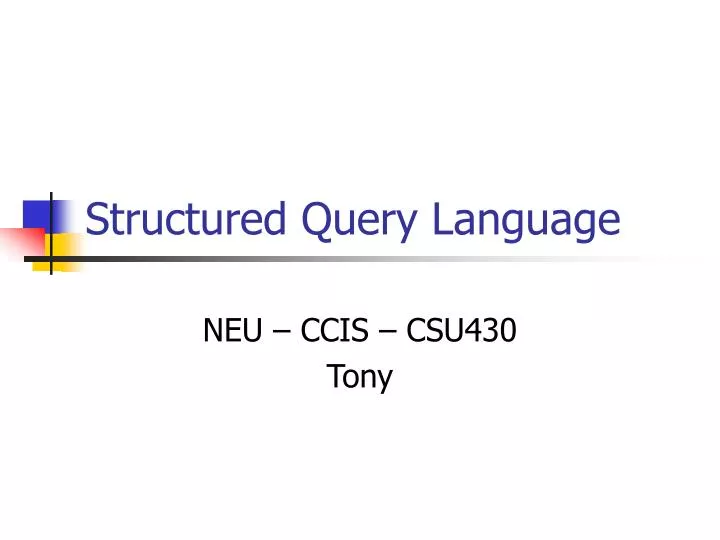 structured query language