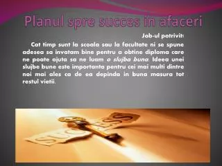 Planul spre succes in afaceri