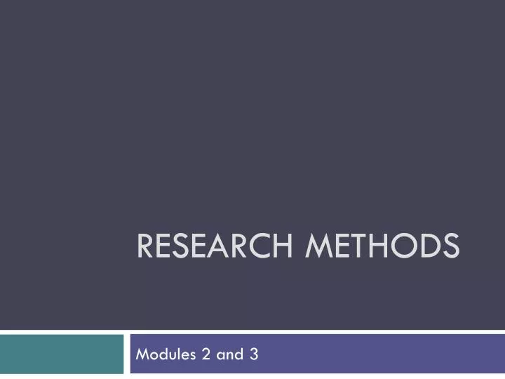 research methods