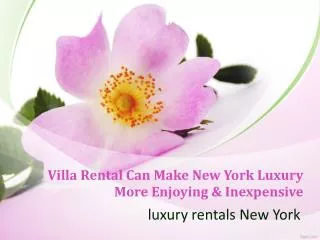 Villa Rental Can Make New York Luxury More Enjoying & Inexpensive