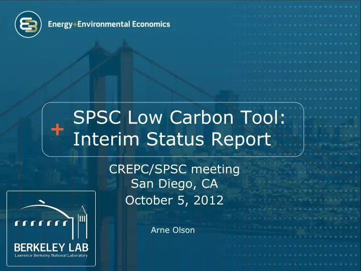 spsc low carbon tool interim status report