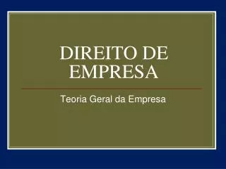 direito de empresa