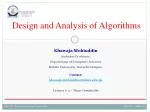 PPT - Design and Analysis of Algorithms PowerPoint Presentation, free ...