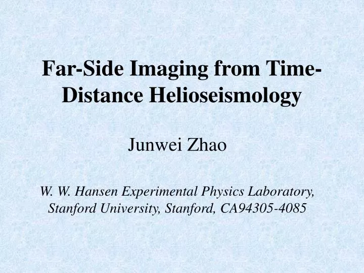 far side imaging from time distance helioseismology