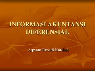informasi akuntansi diferensial