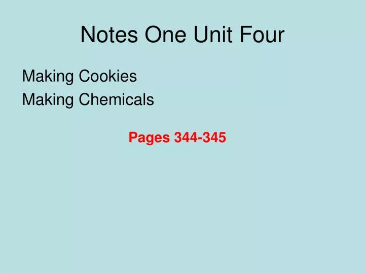 notes one unit four