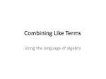 Combining Like Terms - slide 1