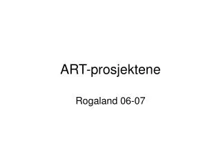 art prosjektene