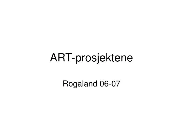 art prosjektene