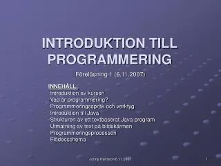 introduktion till programmering
