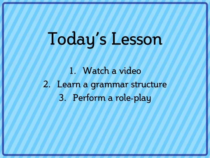 today s lesson