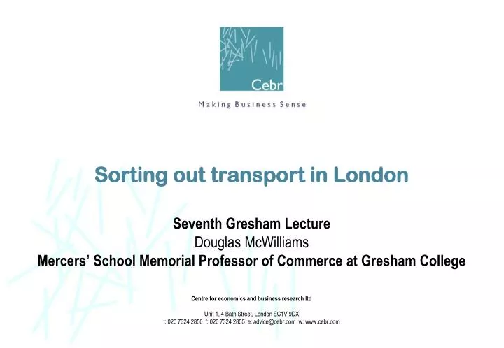 sorting out transport in london