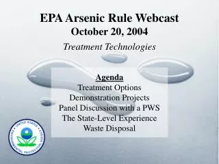 Agenda Treatment Options Demonstration Projects Panel Discussion with a PWS