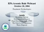 Arsenic Treatment Technologies: EPA Webcast Highlights and Panel Discussion - slide 1