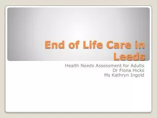 end of life care in leeds