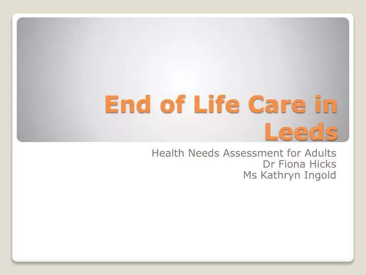 end of life care in leeds