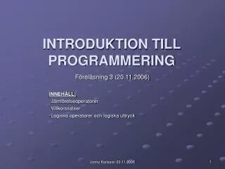 introduktion till programmering