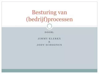 besturing van bedrijf processen