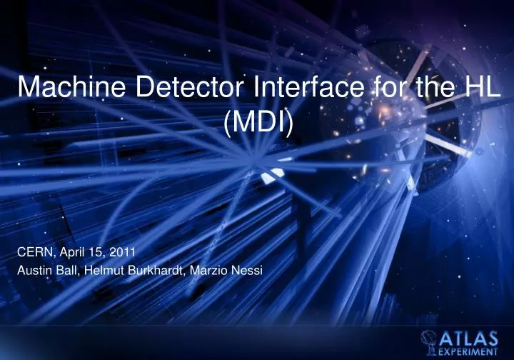 machine detector interface for the hl mdi