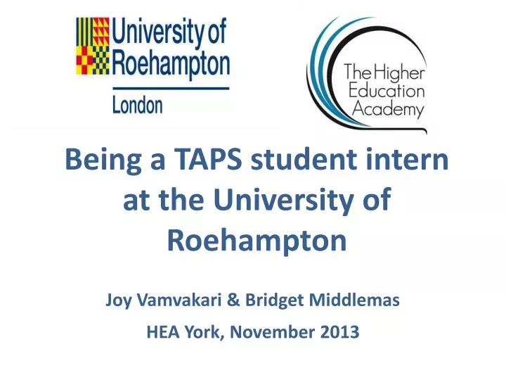 being a taps student intern at the university of roehampton