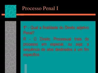 processo penal i