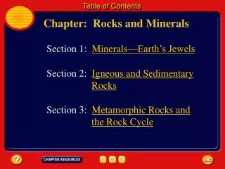 Chapter: Rocks and Minerals