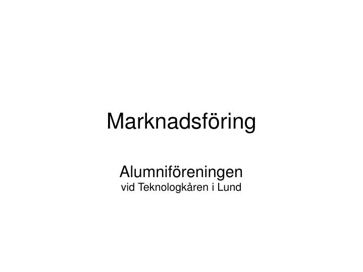 PPT - Marknadsföring PowerPoint Presentation, Free Download - ID:6133047