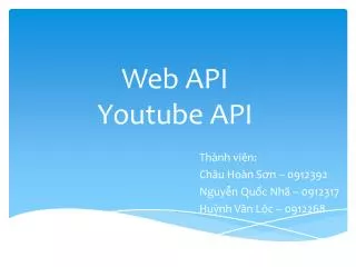 web api youtube api