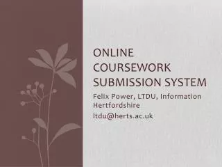 Online Coursework Submission System