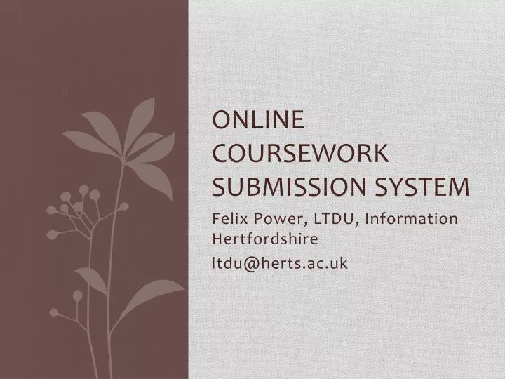 online coursework submission system