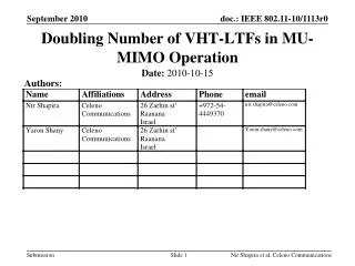 Doubling Number of VHT-LTFs in MU-MIMO Operation