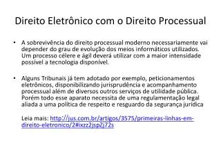 direito eletr nico com o direito processual