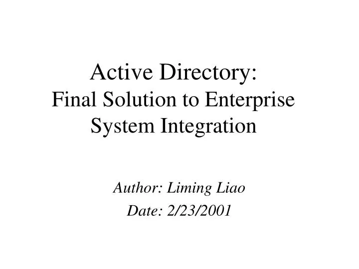 active directory final solution to enterprise system integration