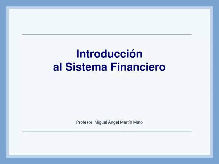 introducci n al sistema financiero