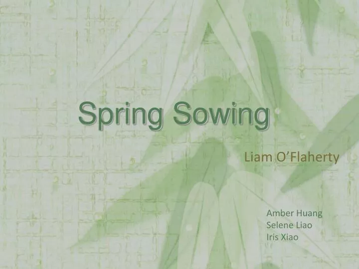 spring sowing