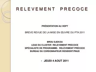 relevement precoce