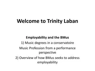 Welcome to Trinity Laban