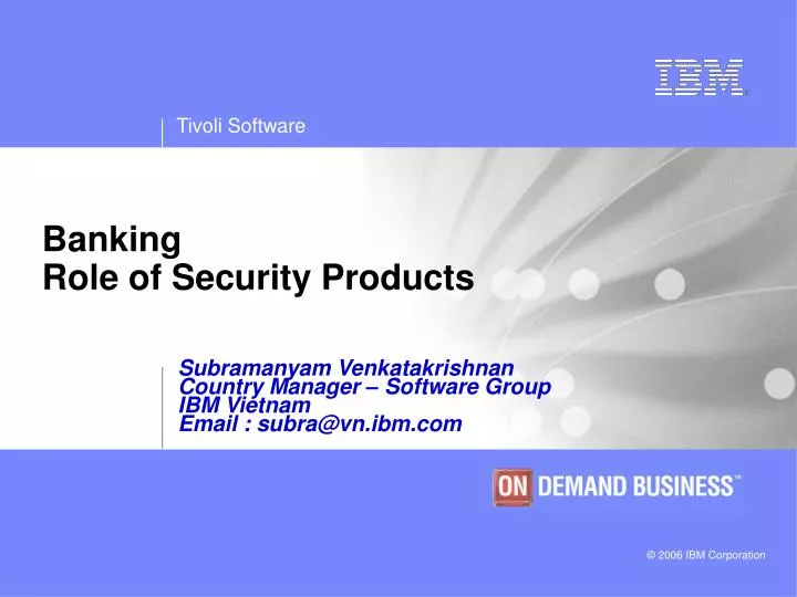 banking role of security products