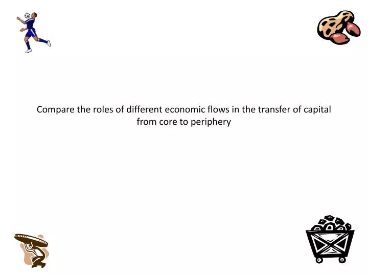 compare the roles of different economic flows in the transfer of capital from core to periphery