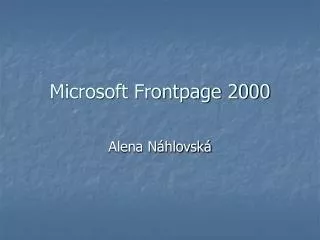 microsoft frontpage 2000