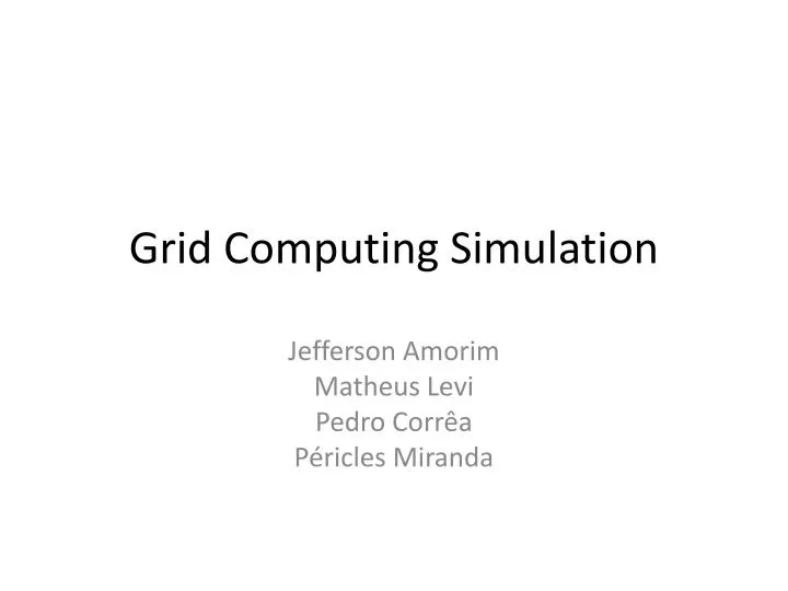 grid computing simulation