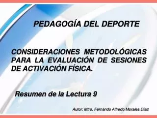 pedagog a del deporte