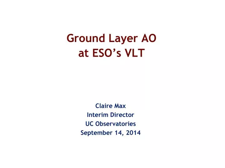 ground layer ao at eso s vlt