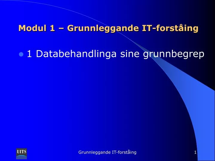 modul 1 grunnleggande it forst ing